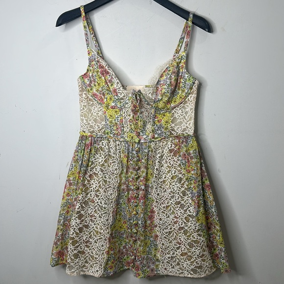 Rare For Love and Lemons FL&L Esme Mini Dress Size Large - Picture 3 of 8